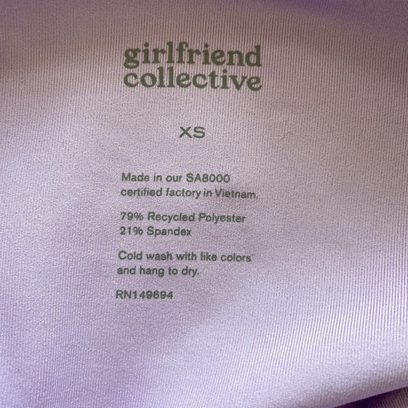 SzXS Girlfriend Collective High Waisted Compressive Leggings Bougainvillea NWOT - Picture 7 of 7